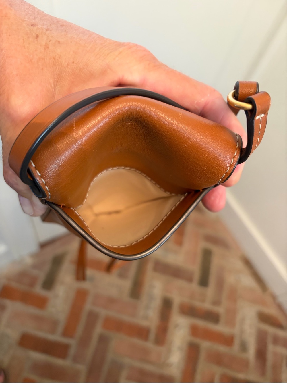 Tory Burch Leather Miller Phone Crossbody in Chestnut - Picture 3 of 8